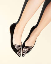 Thumbnail for your product : Sophia Webster Bibi Butterfly Embroidered Suede Flat, Black/Rose Gold