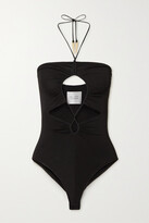 Thumbnail for your product : Galvan Kali Cutout Stretch-knit Halterneck Bodysuit - Black