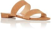 Thumbnail for your product : Barneys New York Women's Suede Double-Band Slides - Tan Suede