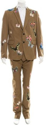 Valentino Butterfly-Embroidered Two-Piece Suit w/ Tags