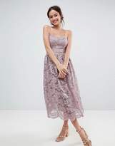 Thumbnail for your product : ASOS Design DESIGN bandeau lace midi prom dress