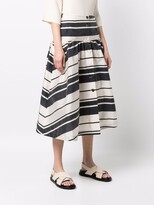 Thumbnail for your product : Sara Lanzi Horizontal-Stripe A-Line Skirt