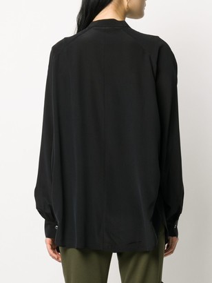 Closed Concealed-Button Silk Shirt