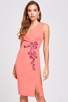 Thumbnail for your product : Little Mistress Casey Grapefruit Embroidered Dress