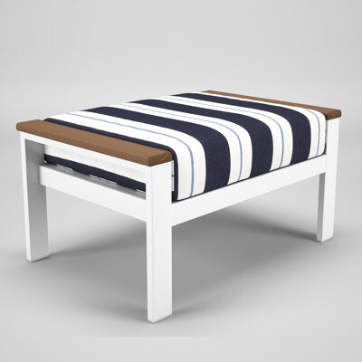 Longshore Tides Townsend Metal Outdoor Ottoman With Sunbrella Cushion