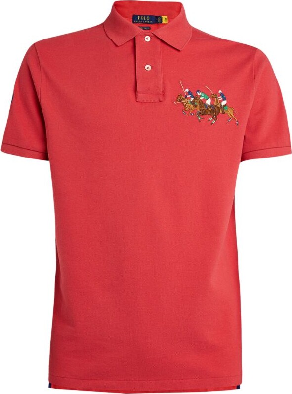 Victor 6040 Mens Polo Shirt Red/White 