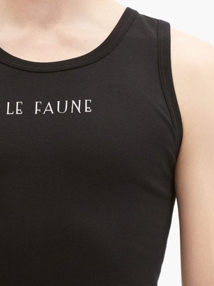 Ann Demeulemeester Le Faune-print Cotton-jersey Tank Top - Black