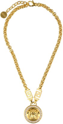 Versace Medusa Head Crystal Embellished Chain Necklace - ShopStyle