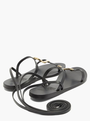 Ancient Greek Sandals Nemesis Wrap-around Leather Sandals - Black Gold