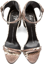 Thumbnail for your product : Giuseppe Zanotti Snake Print Strapped Coline Heels