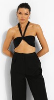 Thumbnail for your product : boohoo Twisted Halter Crop Top