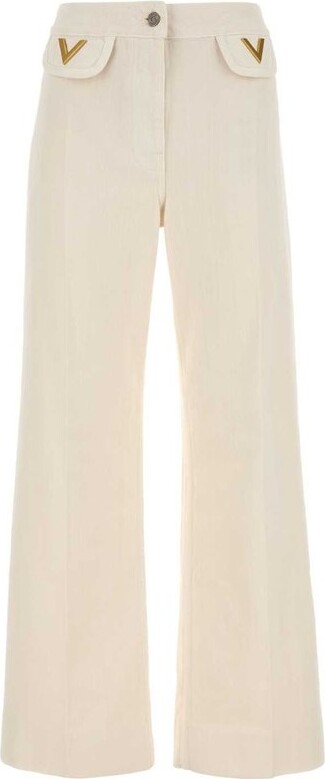 Valentino Logo Plaque Straight Leg Jeans