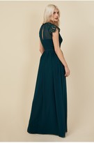 Thumbnail for your product : Little Mistress Bridesmaid Sonja Emerald Green Lace Maxi Dress