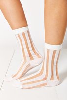 Thumbnail for your product : Ozone Sheer Pinstripe Crew Sock