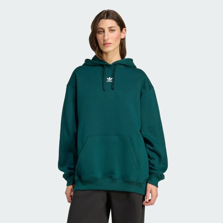 adidas Essentials Oversized Fleece Hoodie Aurora Ivy 2XS Womens