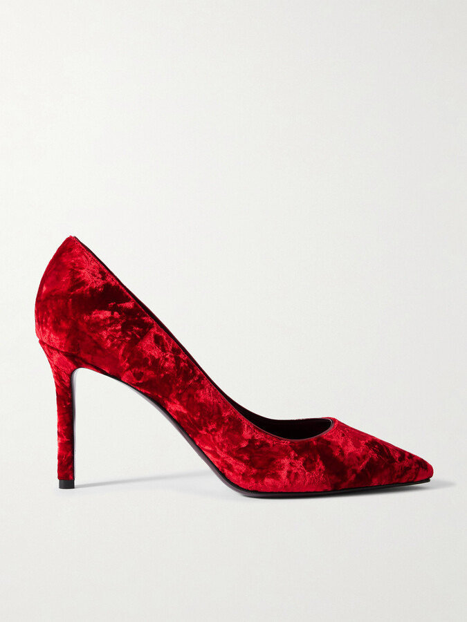 Jimmy Choo Romy 85 Velvet Pumps - Red