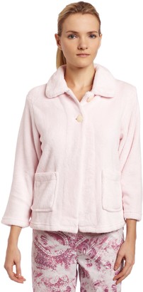 Casual Moments Womens Bed Jacket with Peter Pan Collar