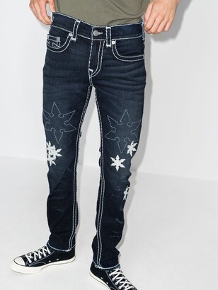 True Religion Rocco Super T White Star Patch Jeans
