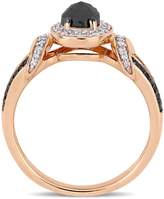 Thumbnail for your product : Black Diamond 10K Rose Gold, 1 CT. T.W. Diamond Oval Halo Ring