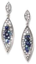 Thumbnail for your product : Marquis Plevé Blue Burst Diamond, Sapphire & 18K White Gold Drop Earrings