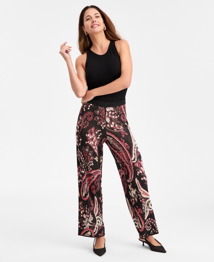 JM Collection Plus Size Printed Rivet Capri Pants, Exclusively at