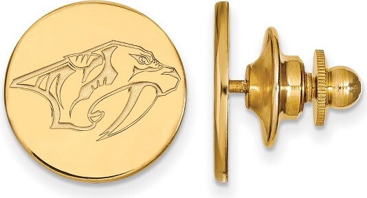 Black Bow Jewelry Co. BlackBowJewelry14kYellowGoldPlatedSterlingSilverNashvillePredatorsNHLPin