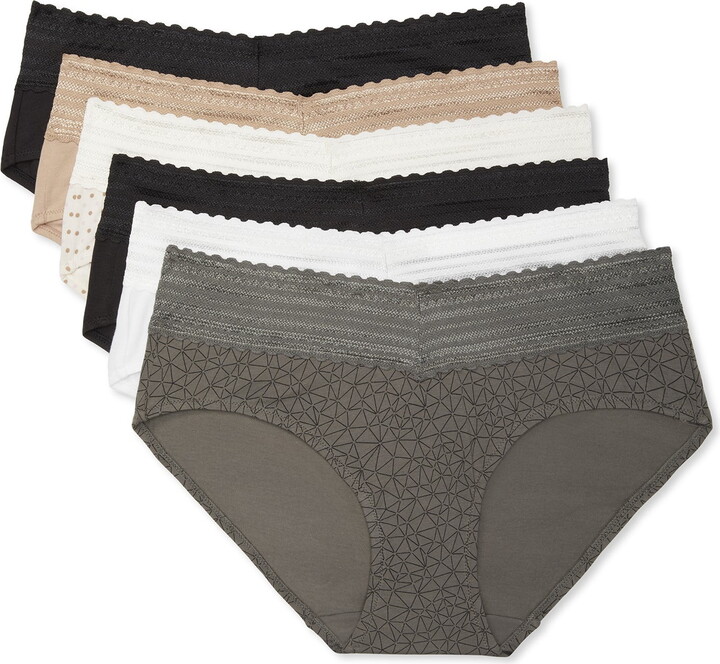 Warners Blissful Benefits Warners® Blissful Benefits Dig-Free Comfort Waist with Lace Cotton Hipster 6-Pack