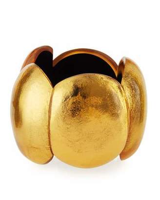 Viktoria Hayman Gold Foil Oval Stretch Cuff Bracelet