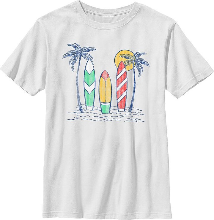 Licensed Character Boys 8-20 Surf Boards And Palm Trees Graphic Tee