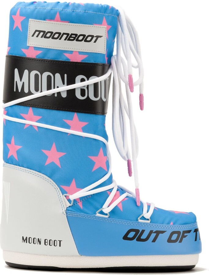 Moon Boot Icon Retrobiker star-print boots - ShopStyle