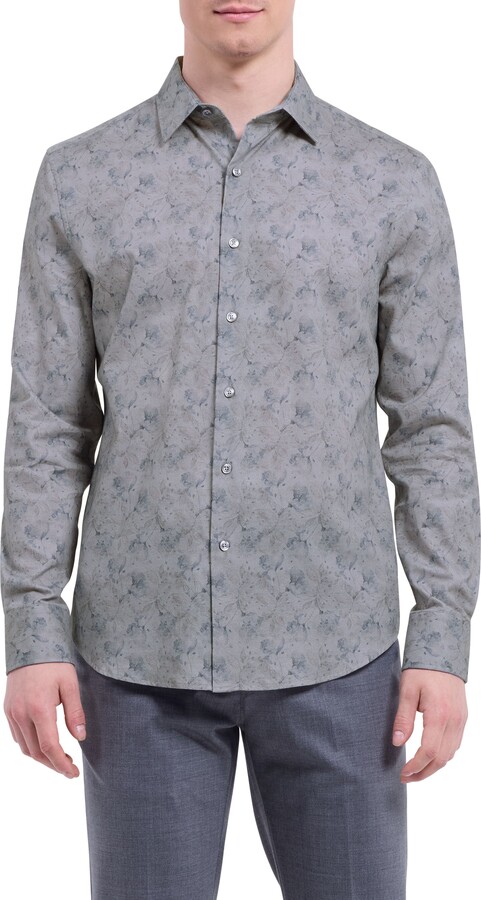 Julian Shaped Fit Floral Cotton Button-Up Shirt