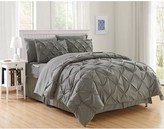 Thumbnail for your product : Elegant Comfort Silky Soft Pintuck Bed-in-a-Bag 8-Piece Comforter Set --HypoAllergenic - King Burgundy