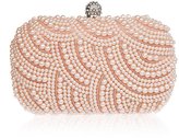 Thumbnail for your product : TopTie Elegant Pearl Overlay Hard Case Clutch, Beaded Wedding Bag