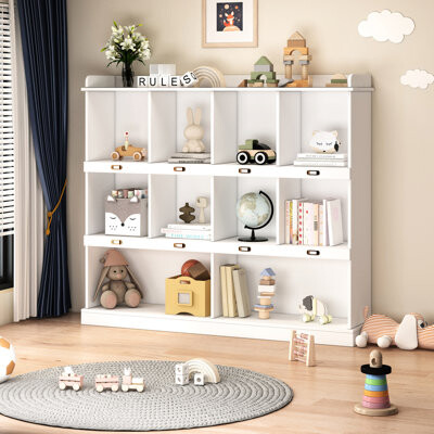 10-shelf Bookcase In . For Organizing Your Space. 15mm Particle Board & 3mm . User-. 52.82" X 12.02" 47.89 Bookcase. Organize Stuff. Board, Simple And