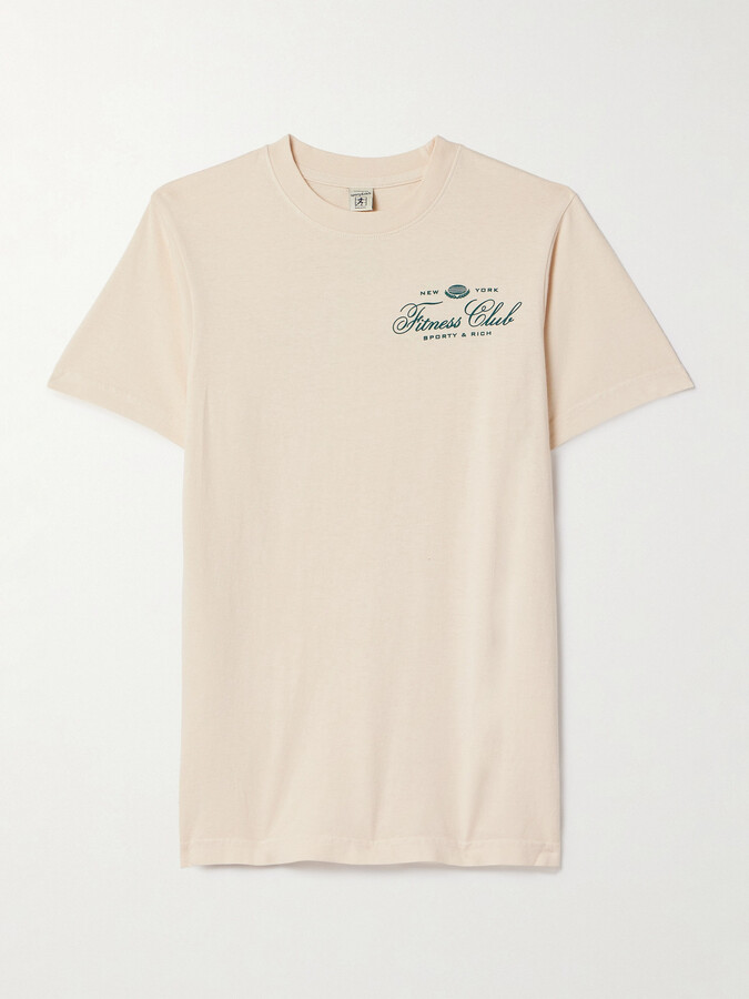 Sporty & Rich Fitness World Printed Cotton-jersey T-shirt - Cream