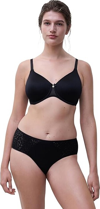 Chantelle Norah Full Coverage Spacer T-Shirt Bra Women's Bra Black : 40B, Elastane/Lace/Nylon