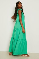 Thumbnail for your product : boohoo Tie Strap Square Neck Tiered Maxi Dress