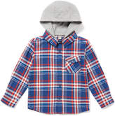 Thumbnail for your product : Tu Clothing Blue Check Hooded Shirt
