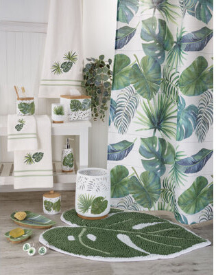 Avanti Linens Viva Palm Bath open Wastebasket