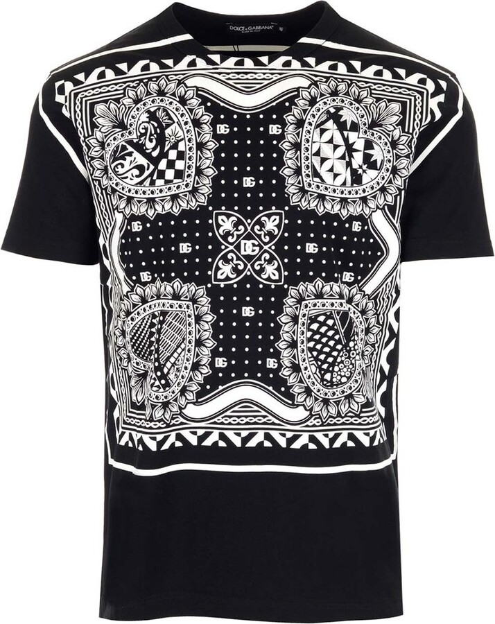 Dolce & Gabbana Bandana-Printed Round Neck T-Shirt - ShopStyle