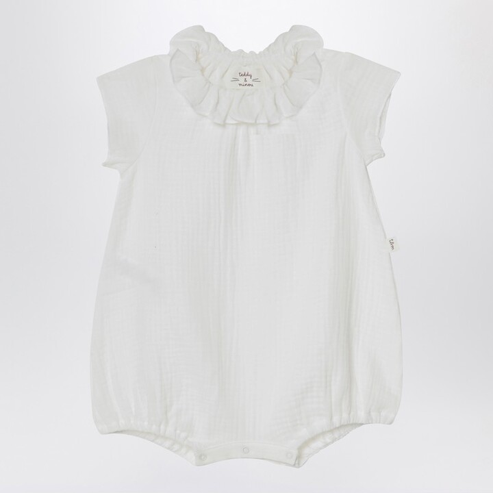Teddy & Minou White Cotton Romper