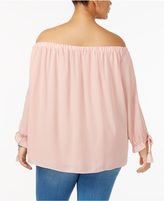 Thumbnail for your product : Extra Touch Trendy Plus Size Off-The-Shoulder Peasant Top