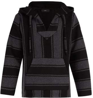 Alanui - Baja Striped Cashmere Hooded Sweater - Mens - Black Grey