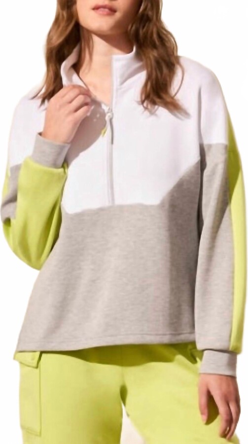 Techno Lux Quarter Zip Sweatshirt In Grey