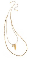 Thumbnail for your product : Chan Luu Leaf Charm Beaded Necklace