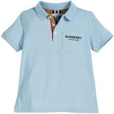 Thumbnail for your product : Burberry Wesley Polo Shirt w/ Logo Print Front Pocket, Size 3-14