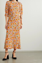 Thumbnail for your product : Rixo Jess Floral-print Crepe Midi Dress - Orange