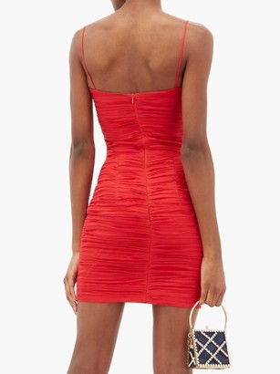 Rasario Ruched Silk-chiffon Dress - Red
