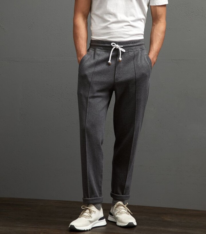 Brunello Cucinelli Cotton Tapered Sweatpants - ShopStyle Trousers