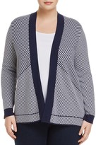 Thumbnail for your product : Foxcroft Plus Mixed Stripe Open-Front Cardigan